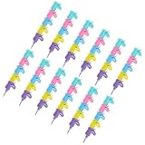 CORHAD Karton Stapelbare Bleistifte 12 Stück Kunststoff Cartoon Einhorn Stifte Leuchtende Schulstifte für Schüler Sanftes Radierbar für Kinderbedarf und Bastelspaß