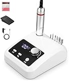 Kixolo Nagelfräser für Gelnägel, Nagelfräser Professionell 45000 U/Min, 6 in 1 Fräser Nägel Mit Pedalen und LED-Anzeige, Nail Drill Machine, Weiß