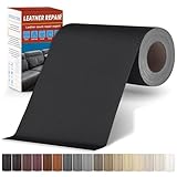 Sgooyir Leder Reparatur Set, 10x200cm Kunstleder Selbstklebend, Kunstleder Reparaturset Flicken Selbstklebend Patch für Autositze, Sofa, Jacken, couch, Möbel Schwarz