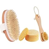 Trockenbürsten-Set für Gesicht und Dusche – Badebürste für trockene Bürsten, Gesichtsbürsten im Badezimmer, Körperreinigungsbürste für Dusche, Reisen, Zuhause