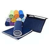 gipfelsport Mikrofaser Handtuch Set - für Sauna, Fitness, Sport I Strandtuch, Sporthandtuch I Navy XL: 180x80