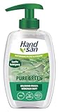 Handsan Flüssigseife Pure Green im Spender | Für einen Moment Natur in deinen Händen | mit belebend frisch-würzigem Duft | 300ml