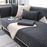 Gluhbirnen Sofa Überwurfdecke, Sofaschoner rutschfest, Sofa Überwurf, Hund Katze Sofa Überwurf Sofaschutz, Sofa Schoner, Couch Bezüge, Dunkelgrau, 70 * 150CM