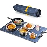 Vinato Warmhalteplatte für Lebensmittel, Tragbare und faltbare Warmhalteplatten, einstellbare Temperaturregelung, Silikon-Warmhalteplatte zum Aufwärmen, Auftauen und Warmhalten von Speisen