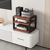 SHENJIA Tragbarer Medienständer – Audio-Regal mit Aufbewahrungsregalen für Wohnzimmer, Gaming, Aufnahme und Konferenzräume – Eckregal für Stereo-Ausrüstung und Medienorganisation