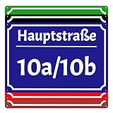 Hausnummernschild, Groß hausnummer aus aluminium, strassenschild mit hausnummer，15 X 20 cm / 20 X 30 cm / 30 X 40 cm，blau schwarz