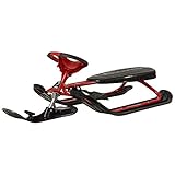 STIGA Schlitten Snowracer Rennrodel Ultimate Pro Lenkschlitten Schwarz/Rot, 120 x 50 x 29 cm