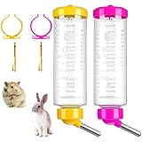 Trinkflasche Kaninchen Hamster 2 Stück Trinkflasche Hasentränke Trinkflasche Kaninchentränke 250ml Nagertränke Kleintiertränke Hasenflasche für Hasen Meerschweinchen Nager mit Halterung