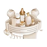 Kezvmhy Dreieckiges Aufbewahrungsregal mit Saugnapf, Eck-Duschregal, langlebiger Badezimmer-Dusch-Organizer, wiederverwendbares Badezimmer-Dreieck-Regal, Dusch-Eckregal für Küche, Wohnzimmer