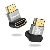 VCELINK 8K HDMI Winkelstecker,HDMI 90 und 270 Grad Adapter mit 8K@60Hz 4K@120Hz,HDMI 2.1 Winkel Adapter, HDR, VRR, Dolby, eARC, 3D für PS5, TV Stick, Apple TV, 2 Stück