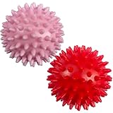 Massagebälle Faszienball, 2 Stück Magnetischer Hochstress Akupressurball, Spiked Massage Ball Hart, Massagebälle mit Noppen,für Rücken Beine Füße Hände
