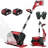 Akku-Schneefräse für Makita 18V Batterie, 1000W Faltbare Elektrische Schneefräse,Arbeitsbreite 30 cm,Höhenverstellbar,Bürstenloser schneefräse akku für Alle Straßen (2 Batterie)