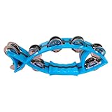 Halbmond-Tamburin zweireihige Tamburine, handliche Schlagzeugtrommel, Fischform, Handglocke, leicht zu greifen