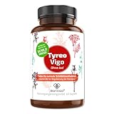 DEIN SICHERER VORRAT: TyreoVigo Kapseln - Selen unterstützt normale Funktion Schilddrüse, Vit. B6 Regulierung der Hormone* - Tyrosin, Zink, Eisen, Vitamin A D E plus reicher Pflanzen-Komplex