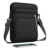 MoKo Tablet Tasche Kompatibel mit iPad air 5 10.9' 2022, iPad 9/8/7. Gen 10.2, iPad Air 4 10.9, Galaxy Tab S9 11' 2023, Tab S8 11', Schutztasche mit Schultergurt Hülle für 9'-11' Tablet, Schwarz