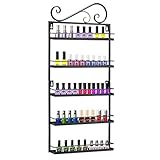 Meisax 5-Tier Nagellack Regal Metall Kosmetik Aufbewahrung Nagellackregal Wandregal für Tonie Ätherisches Öl Lippenstift (Schwarz)