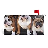 Englische Bulldoggen Briefkastenabdeckung, magnetisch, Standardgröße 64,8 x 53,3 cm, dekorative Briefkastenabdeckung, wasserdichte Briefkasten-Abdeckung für Garten, Heimdekorationen