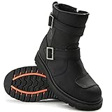 ILM Motorradstiefel-Motocross Stiefel Herren Damen Schwarz,43