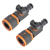 Kupplung mit Regulierventil, Generisch Regulierventil Kupplung, 2er-Pack Schlauchverbinder mit Absperrventil, Gartenschlauch-Anschluss Für kontinuierliche Regulierung und Absperrung des Wasserflusses