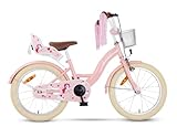 SJOEF Dolly Kinderfahrrad 18 Zoll | Kinder Fahrrad für Mädchen/Jugend | Ab 2-7 Jahren | 12-18 Zoll (Rosa)