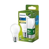 Philips LED Classic ultraeffiziente E27 Lampe, mit Energieeffizienzklasse A, ersetzt 75W, matt, warmweiß