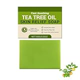 Teebaumöl-Seife, wohltuende Badeseife für die Haut, sanftes Peeling für Männer und Frauen, frischer Duft, reichhaltiger Schaum, leicht abspülbar, porentief reinigend (2pcs)