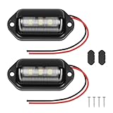 Supecesorio LED Kennzeichenbeleuchtung, 6 SMD LED Lizenz Kennzeichenleuchte Nummernschildbeleuchtung Nummernschildleucht, 2 Stücke 12V-24V DC Universal Nummernschildlampe, für Anhänger RV Lkw