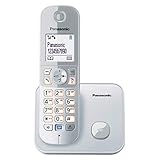 Panasonic KX-TG6811GS DECT Schnurlostelefon (strahlungsarm, Eco-Modus, GAP Telefon, ohne Anrufbeantworter, Festnetz, Anrufsperre) perl-silber