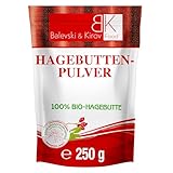 100% Bio Glutenfrei Hagebuttenpulver mit Vitamin C und pflanzlichen Omega-3- und 6-Fettsäuren für Darmgesundheit, Immunsystem und Kollagen (250, Hagebutte)