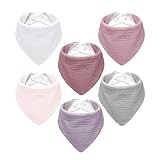 NISXABEBE Lätzchen Baby Dreieckstuch Musselin Halstuch Babies für Junge und Mädchen,Sabberlätzchen Baby Verstellbare 6 Stück