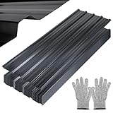 ISOISL 24x Trapezblech 129x46cm = 14m² Profilblech Dachblech Verzinkt Wellblechplatten für Dach Gerätehaus Carport Dachplatten inkl. Montagehandschuhe Anthrazit