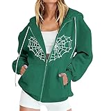 Hoodies für Damen, UK-Frauen, Sweatshirt, bedruckt, gepolsterte Jacke, lockerer Reißverschluss, Kapuzenjacke, Übergröße, bequem, langärmelig, Sweatshirts, einfarbig, Arbeitskleidung, Sweat-Tops, 01-3,