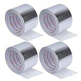 awliye 4 Rollen Breit Alu-Klebeband 80mmx25m Professionelles Aluminiumfolienband Breites Reparaturband Panzertape, Selbstklebendes Alu Klebeband zum Reparieren Isolieren Abdichten