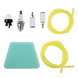 Hicello Kraftstoff-Luftfilter-Set für Mcculloch Kettensäge, Luftfilter, Gas-Kraftstoffleitung, Primerbirne und Zündkerze, passend für Mac 3212, 3214, 3210, 3216, MS1432, MS1635NAV, passend für