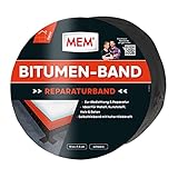 MEM Bitumen-Band, Selbstklebendes Dichtungsband, UV-beständige Schutzfolie, Stärke: 1,5 mm, Maße: 7,5 cm x 10 m, Farbe: Schwarz