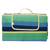 Amazon Basics Picknickdecke, campingdecke mit wasserdichter Unterseite, 200 x 200 cm, Streifen-design