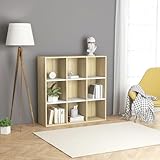 Bulliing Bücherregal Regale FüR BüCherregale Book Shelf Regale BüCherregal Weiß Sonoma-Eiche 98x29x97,5 cm Holzwerkstoff