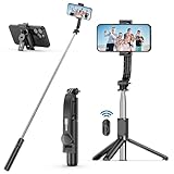 SelfieShow Selfie Stick Stativ, Erweiterbar Selfie-Stange mit Kabelloser Fernbedienung Tragbar Monopod Handyhalter Kompatibel mit iPhone 15/14/13/12/11 Pro/XS Max/XS/X/8/7, Samsung Huawei Smartphones