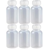 Weithalsflaschen 6 x 250ml Laborflasche Naturfarben aus LDPE inkl. Schraubverschluss, Laborflaschen, Plastikflasche, Kunststoffflasche, Plastikflaschen, Kunststoffflaschen ***