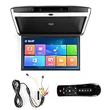 Auto Overhead Monitor, 17.3 Zoll IPS Flip Down Monitor 1080P HD Deckenhalterung Bluetooth Widescreen TV WiFi HDMI USB SD FM MP5 Auto Dach Flip Down Player für Android 8.1