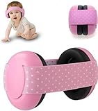 JITIFAZH Gehörschutz für Babys, 0-36 Monate Babys Gehörschutz mit Weichem Polster und Verstellbarem Kopfband, Lärmschutz Kopfhörer verhindert Gehörschäden, Rosa