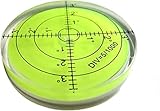 Hohe Präzision, horizontales Bubble-Acrylgehäuse, Bullseye, Wasserwaage, runde Neigungsmesser für Vermessungsinstrumente und Tribrachs, Genauigkeit: 15'/2 (grün), 60 x 12 mm