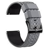 Ritche Silikon-Uhrenarmbänder für Herren, Weihnachtsgeschenk, 18 mm, 20 mm, 22 mm, 24 mm, Schnellverschluss-Gummi-Uhrenarmbänder für Herren, weißer Elefant, Strumpffüller für Herren, Rauchgrau/Schwarz