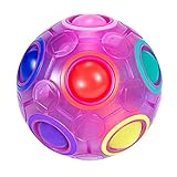 ROXENDA Regenbogenball, Knobelspiel Zauberball - Fidget Ball Geschicklichkeitsspiel für Kinder, Erwachsene, Mädchen & Jungen ab 6 Jahren (Violett)