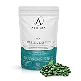 Aligma Bio-Chlorella-Tabletten 500×500 mg zur Stärkung des Immunsystems, Super Grüns-Tabletten, natürliche Quelle für veganes Protein, Mineralien und Vitamine | Wiederverschließbare Verpackung
