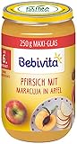 Bebivita Früchte Pfirsich mit Maracuja in Apfel, 6er Pack (6 x 250 g), Mittel