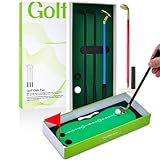 LANANUVO Golf Stifte Set, 3 Golfschläger Kugelschreiber, mit Flagge und 2 Bällen, Papa Geschenkideen, Vatertagsgeschenk Mini Desktop Golfball Stift, Golfgeschenk für Männer, Mini Spiele auf dem Tisch