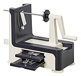 LURCH Super-Spiralschneider für Zoodles, Spaghetti & Spiralen aus Obst & Gemüse, manueller und stromloser Gemüseschneider mit 3 Klingen