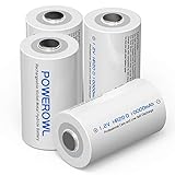 POWEROWL D Akku Mono 1.2V 10000mAh Wiederaufladbar D Batterien mit Geringer Selbstentladung & Vorgeladene (4 Stück)