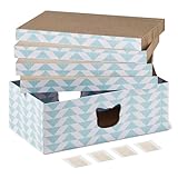 Amazon Basics Katzenkratzer aus Wellpappe, FSC-Zertifiziert, Blau, 4er-Pack